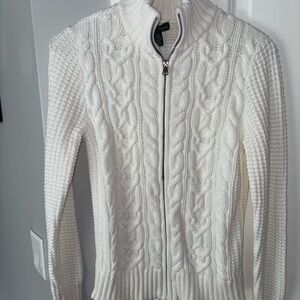 White Cable Knit Sweater